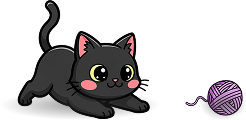 Nosso gatinho Meaw brincando com um novelo de lã